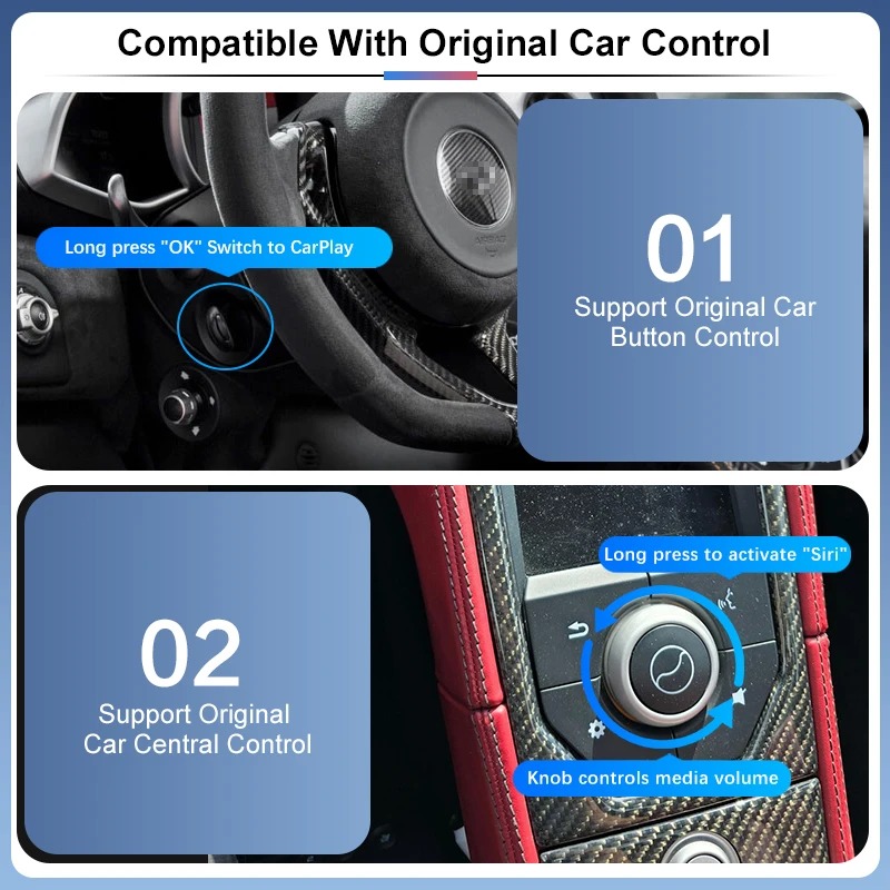 Wireless CarPlay Android Auto Adapter Box Compatible for  12C 650S 570S 600LT 540C 675LT CarPlay Integration Module